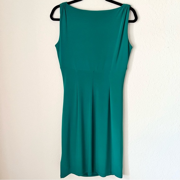 Ralph Lauren Faux Wrap Cut Dress Ruched Sleeveless Office Career Travel Party 6 - Picture 7 of 9